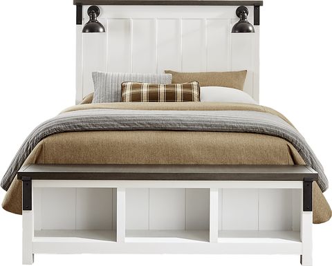 Tremblay Square White 3 Pc Queen Storage Bed