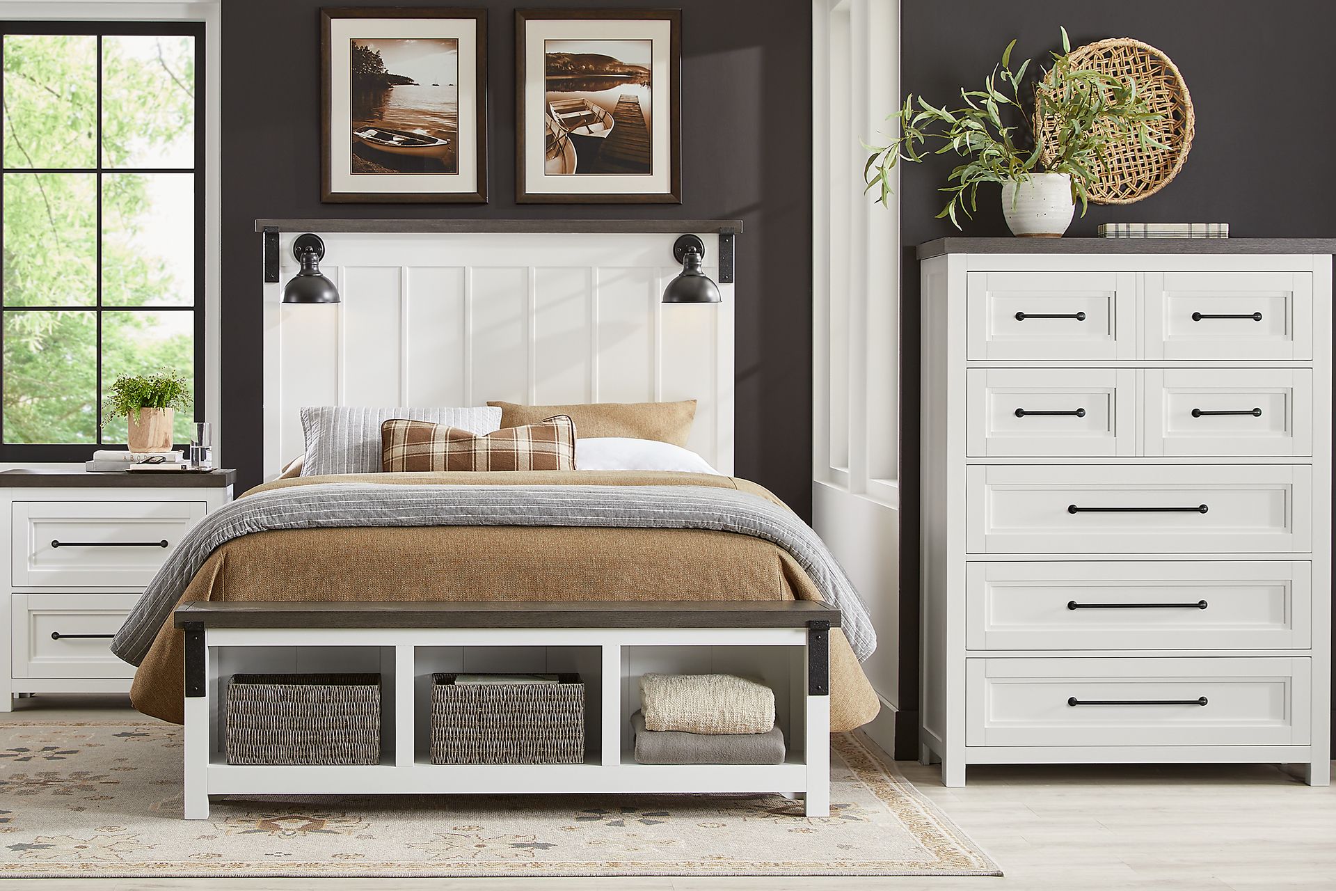 Tremblay Square White 5 Pc King Storage Bedroom - Image 1