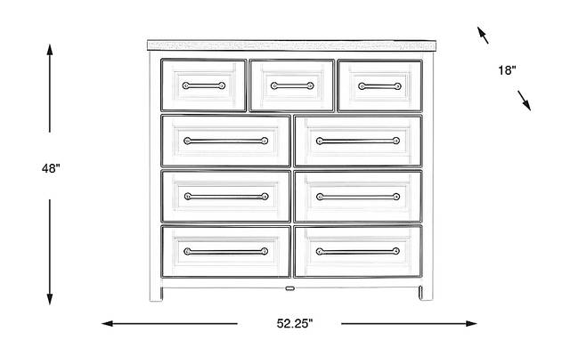 Dimension Image. Please refer to the Dimension Tab on this page for dimension details.