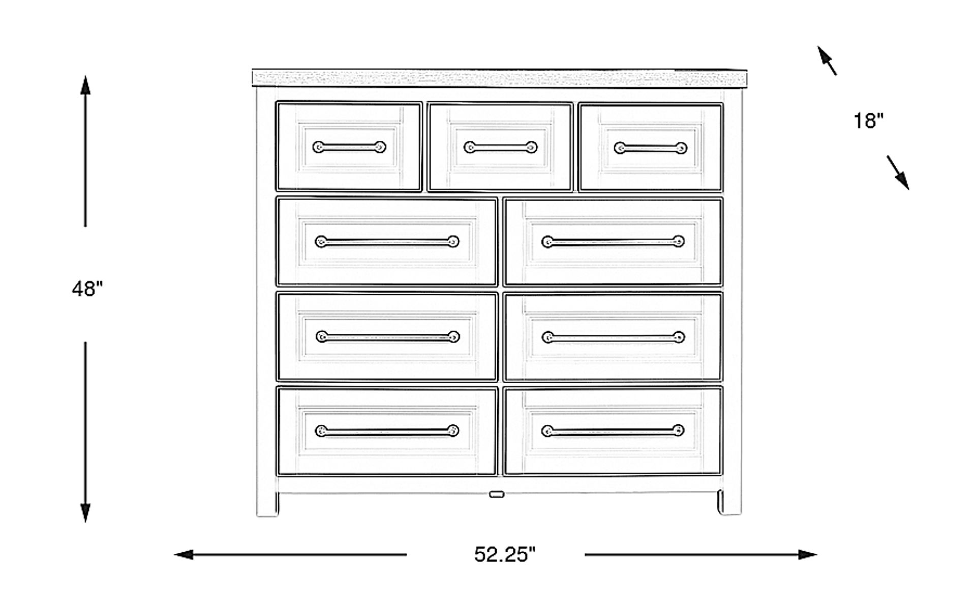 Dimension Image. Please refer to the Dimension Tab on this page for dimension details.