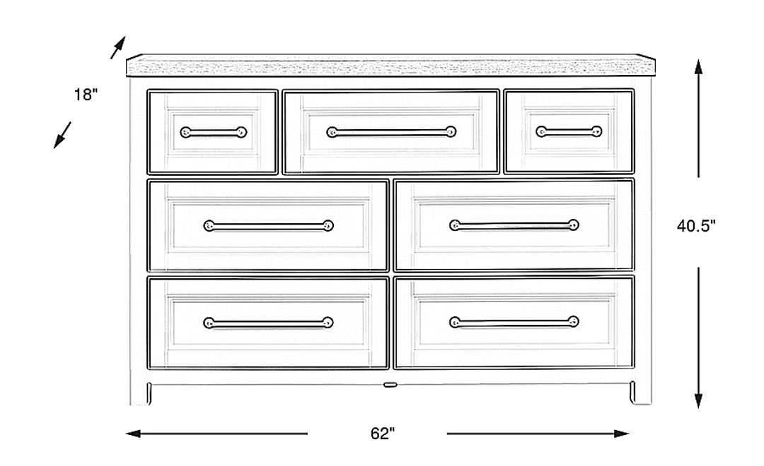 Tremblay Square White Dresser