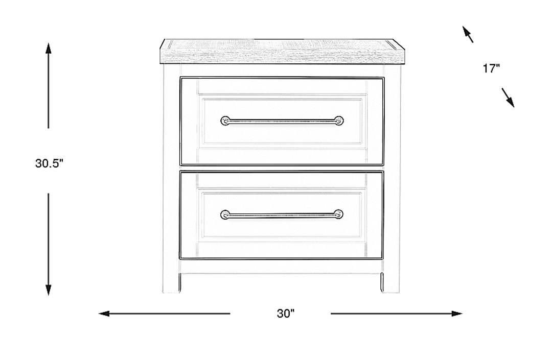 Tremblay Square White Nightstand