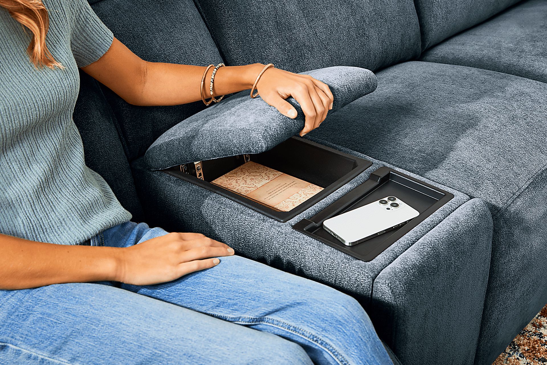 Tremont Indigo 4 Pc Power Reclining Sectional - Image 8