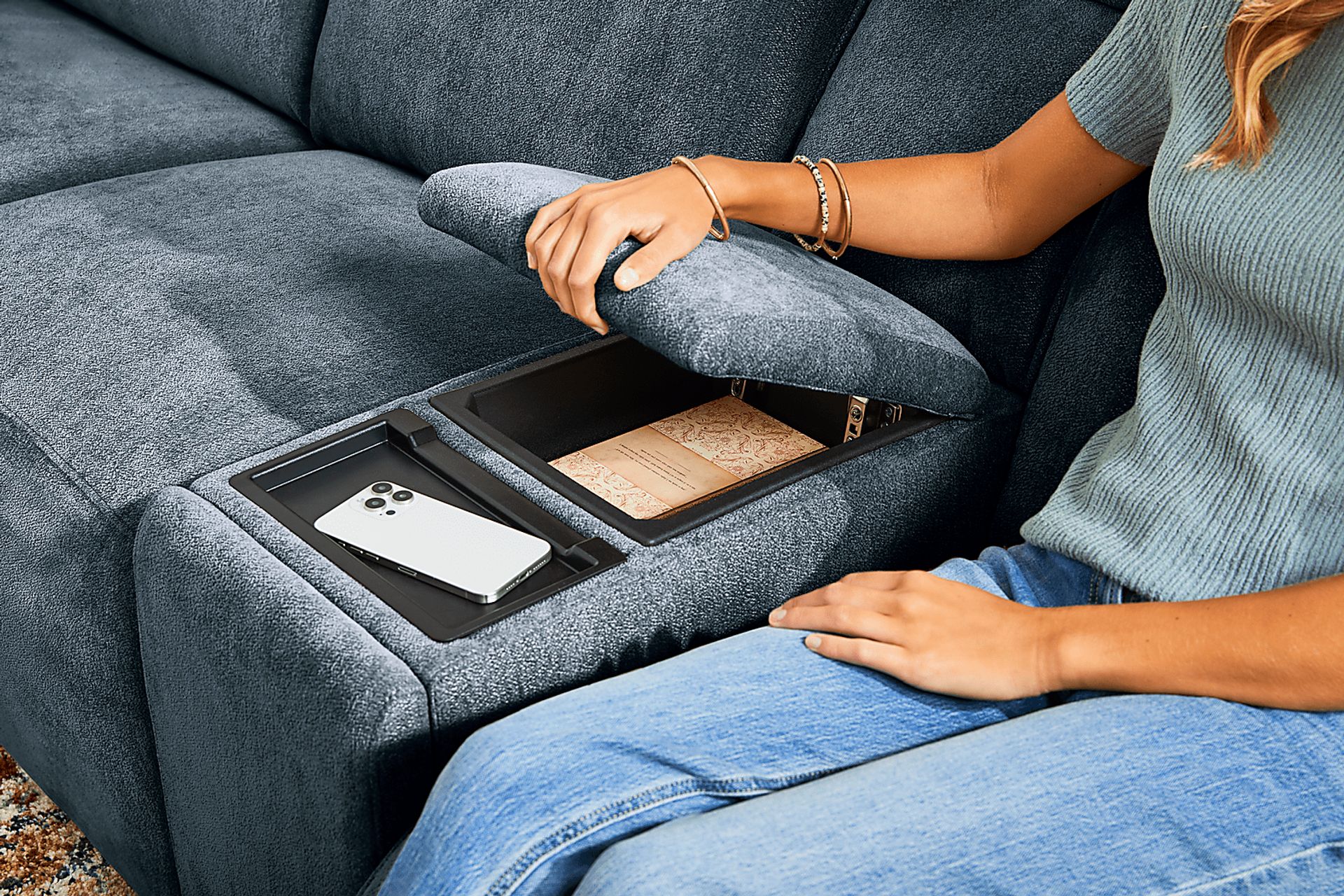 Tremont Indigo 4 Pc Power Reclining Sectional - Image 5