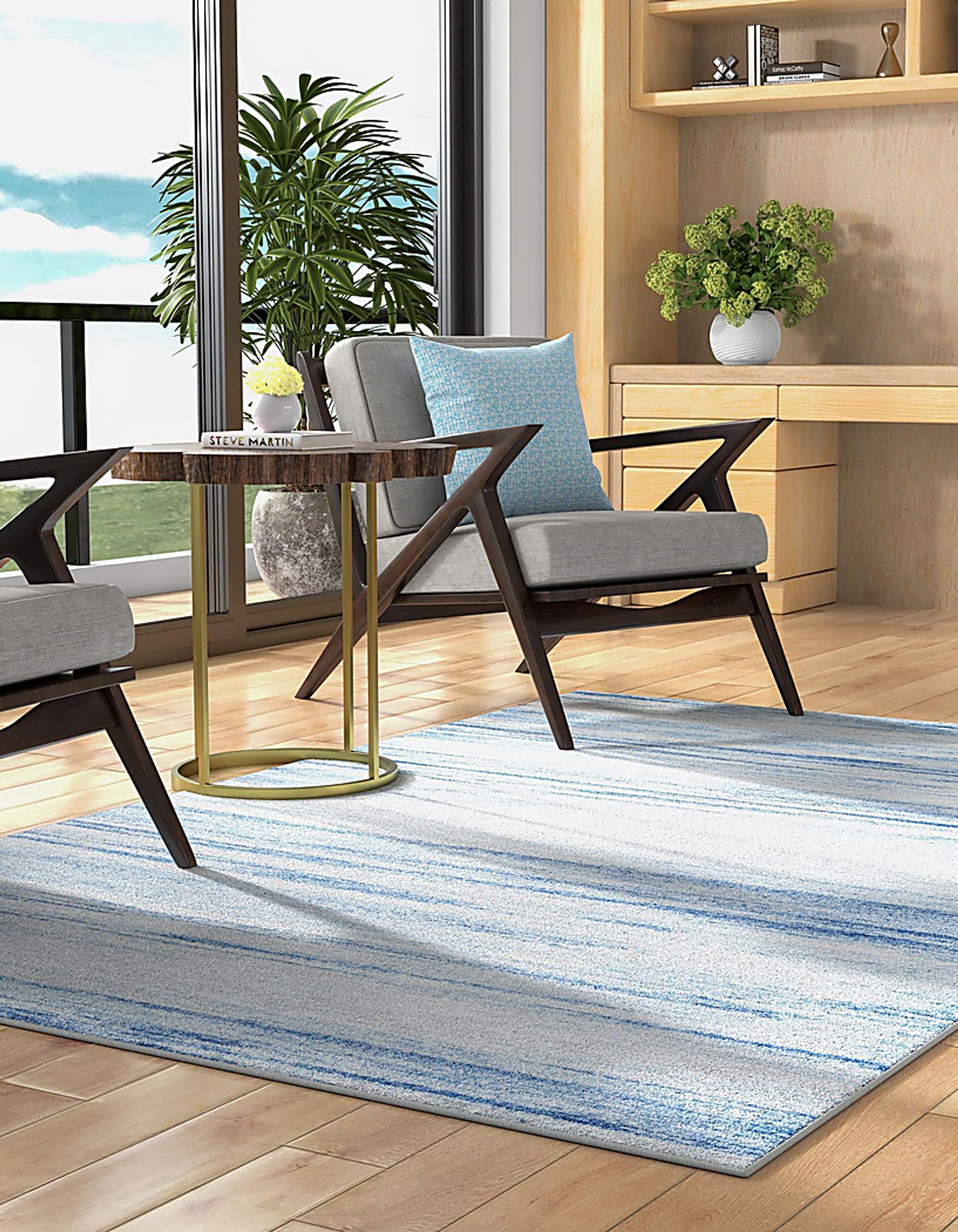Trenfell Blue 5'3 x 8' Rug - Image 3