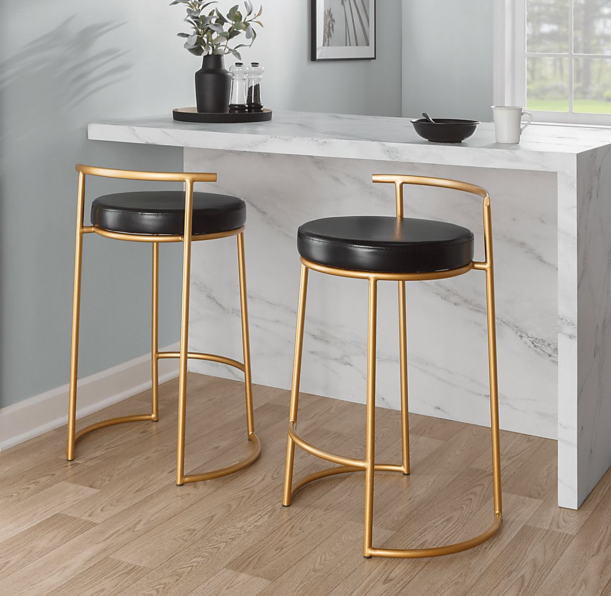 Trepassey I Black Counter Height Stool, Set of 2