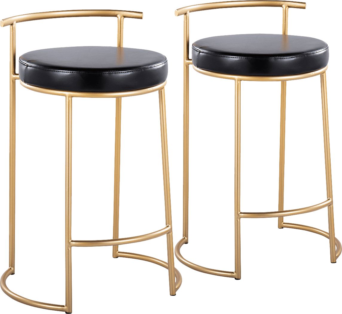 Trepassey I Black Counter Height Stool, Set of 2