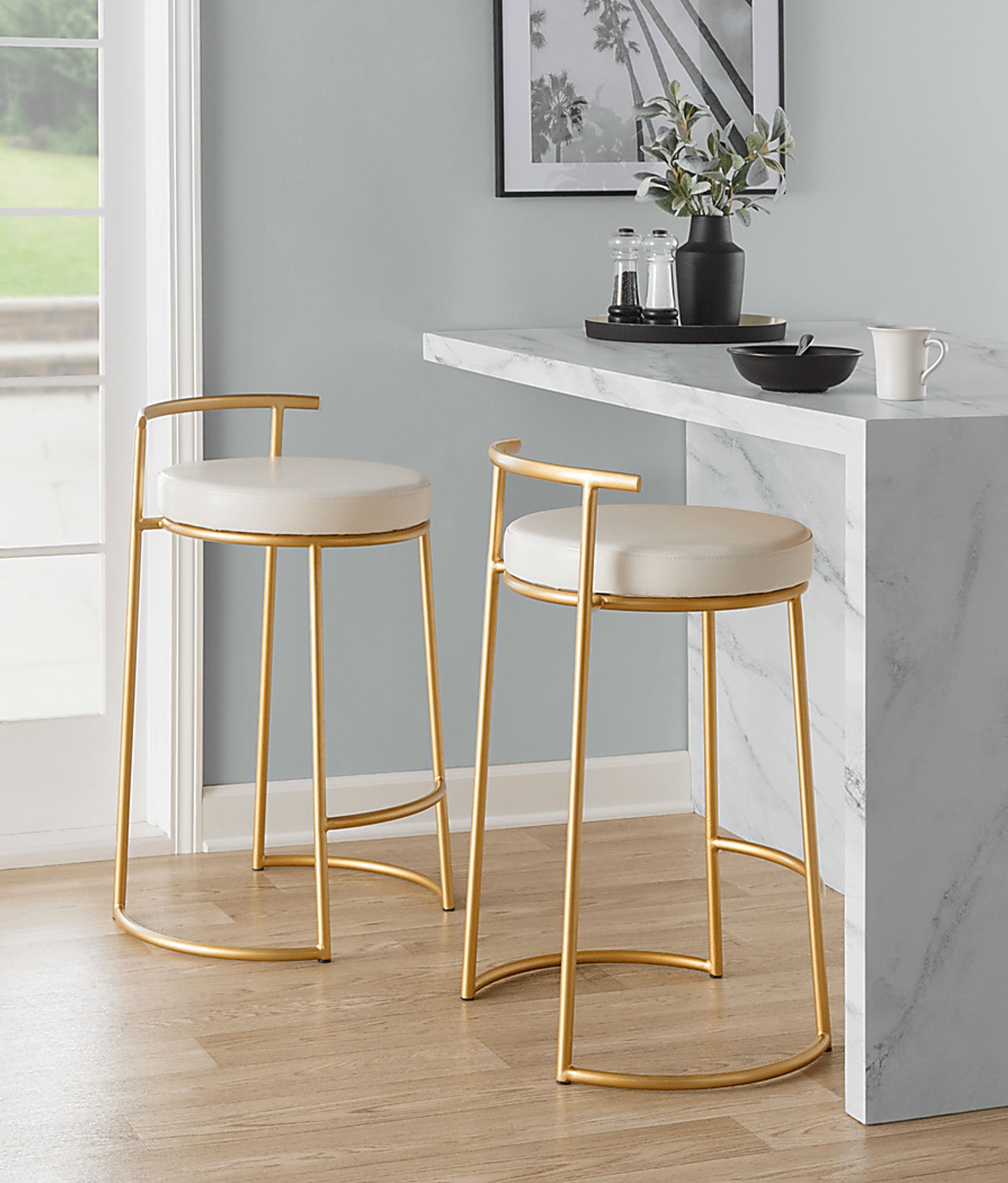Trepassey I White Counter Height Stool, Set of 2 - Image 2