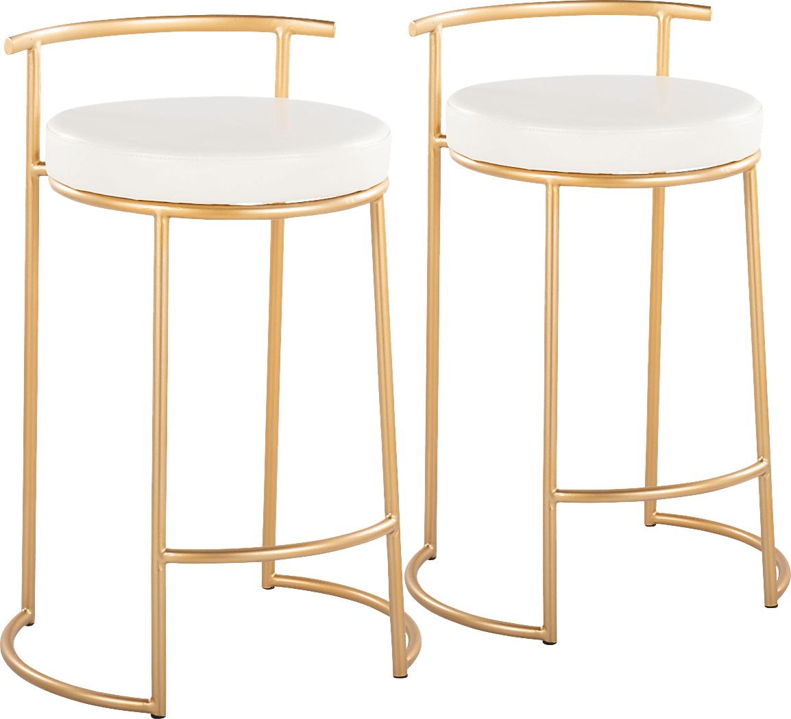 Trepassey I White Counter Height Stool, Set of 2