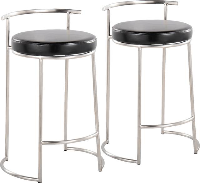 Trepassey II Black Counter Height Stool, Set of 2 - Thumbnail - Image 1