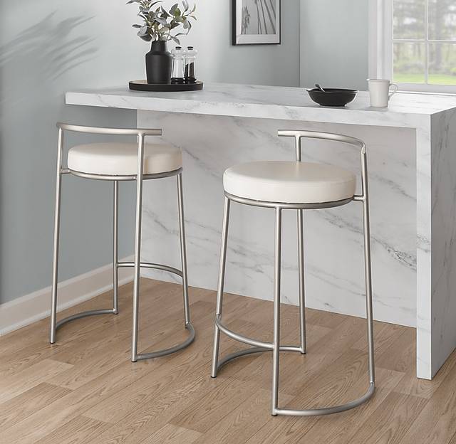 Trepassey II White Counter Height Stool, Set of 2 - Thumbnail - Image 2