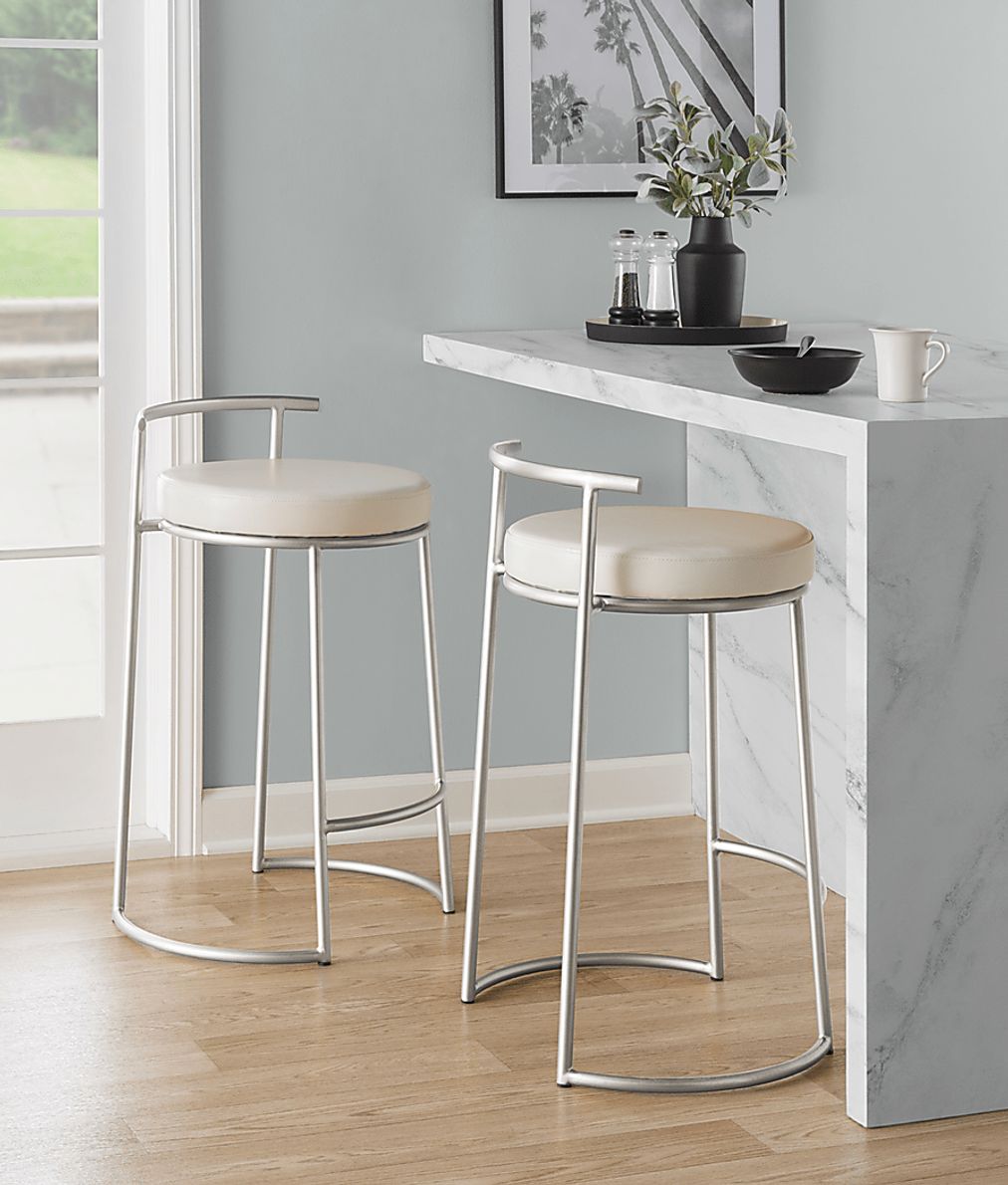 Trepassey II White Counter Height Stool, Set of 2 Rooms To Go