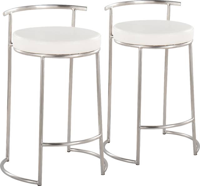 Trepassey II White Counter Height Stool, Set of 2 - Thumbnail - Image 1