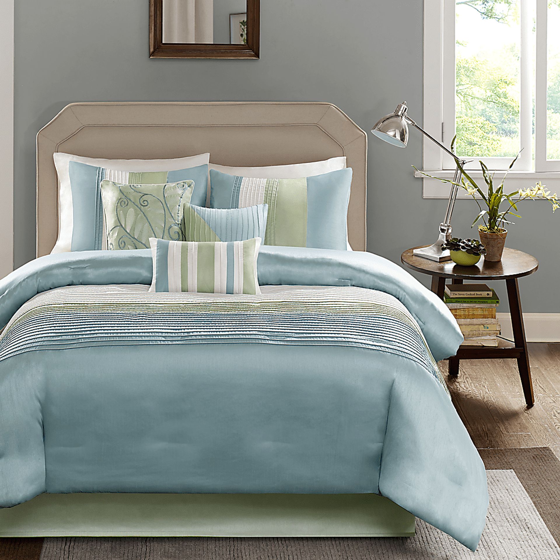 Trerose Green 7 Pc  California King Comforter Set - Image 1