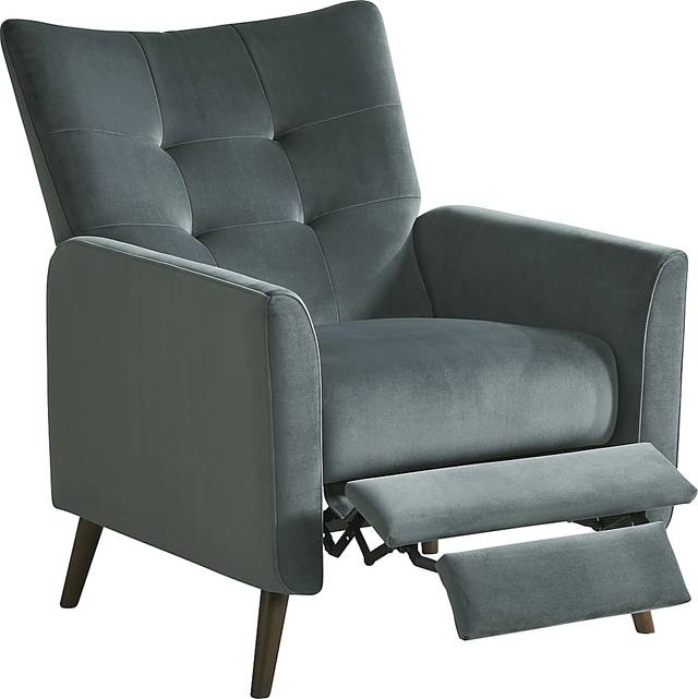 Tressa Lane Microfiber Charcoal Gray Pushback Recliner - Thumbnail - Image 4