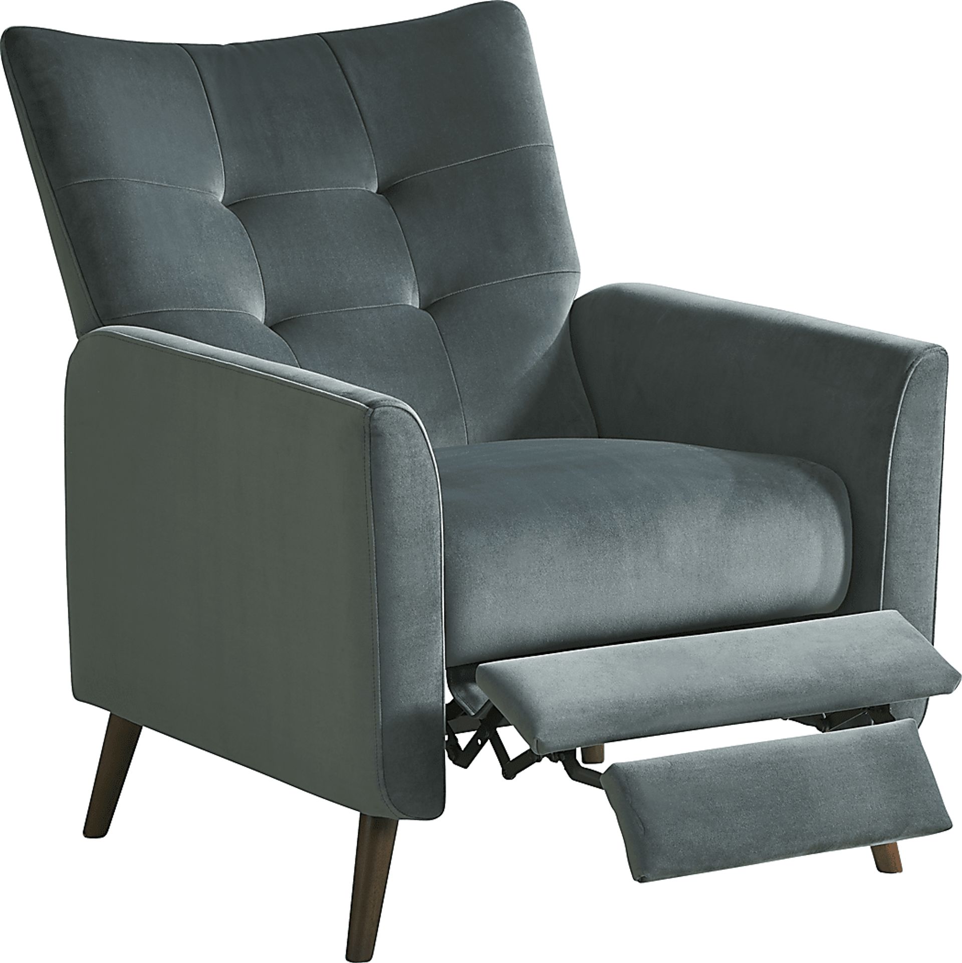 Tressa Lane Gray Microfiber Pushback Recliner Rooms to Go