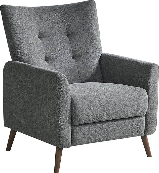 Tressa Lane Textured Stealth Gray Pushback Recliner - Thumbnail - Image 3