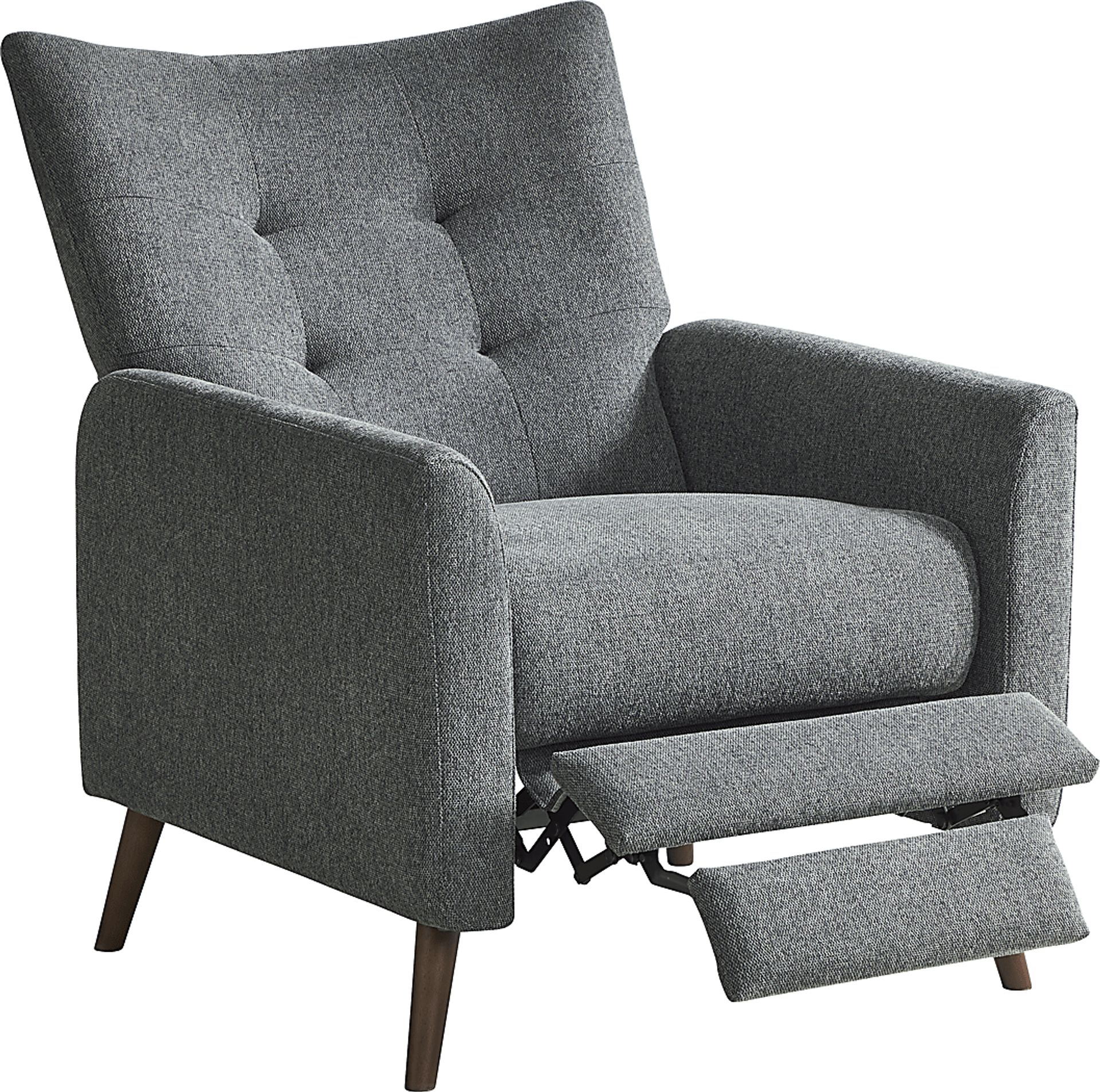 Tressa Lane Textured Stealth Gray Pushback Recliner - Image 4