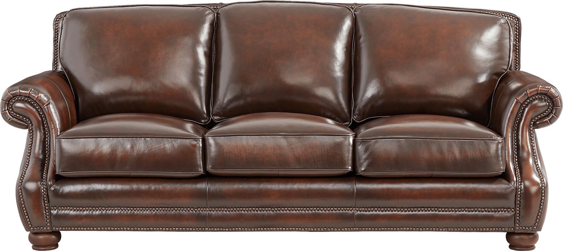 Trevaro Brown Leather Sleeper Sofa - Image 1