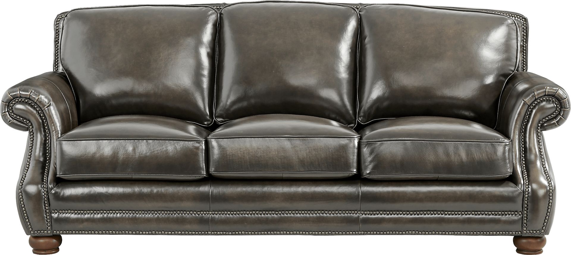 Trevaro Gray Leather Gel Foam Sleeper Sofa - Image 1