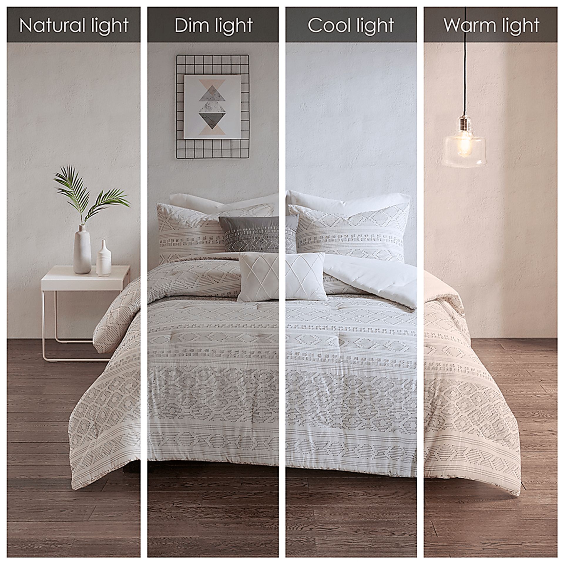 Treves White Gray 5 Pc Full/Queen Duvet Set - Image 15