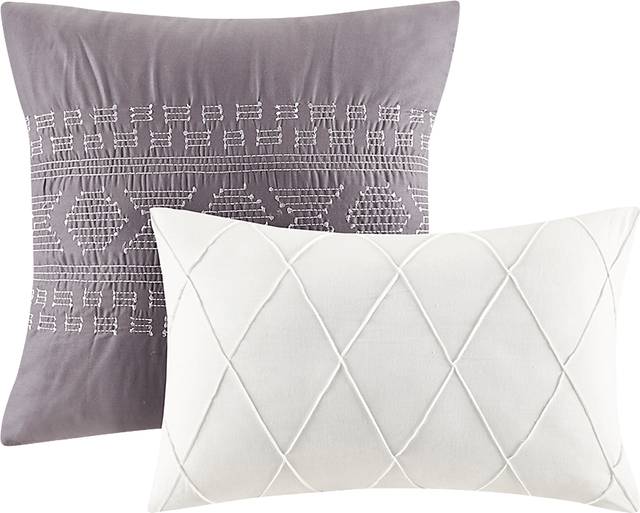 Treves White Gray 5 Pc Full/Queen Duvet Set - Thumbnail - Image 3