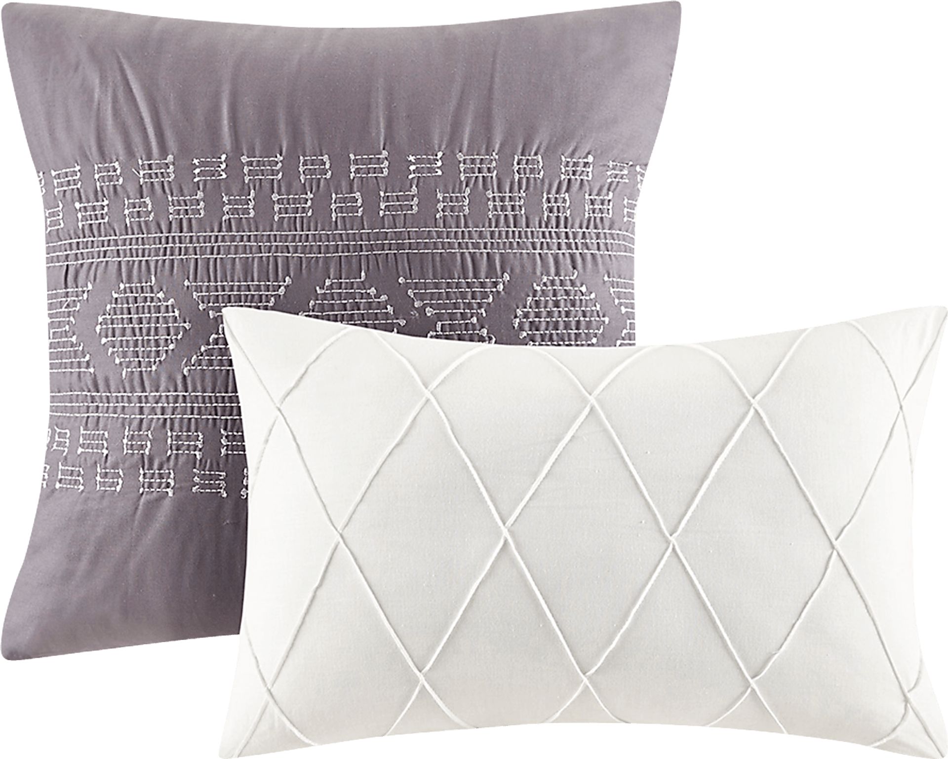 Treves White Gray 5 Pc Full/Queen Duvet Set - Image 3