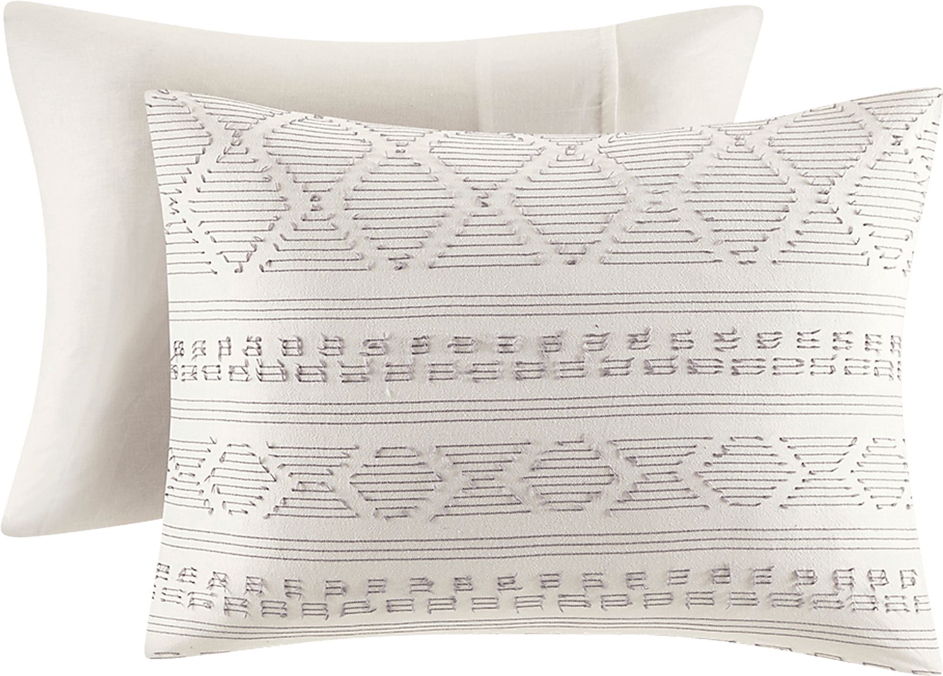 Treves White Gray 5 Pc Full/Queen Duvet Set - Image 4