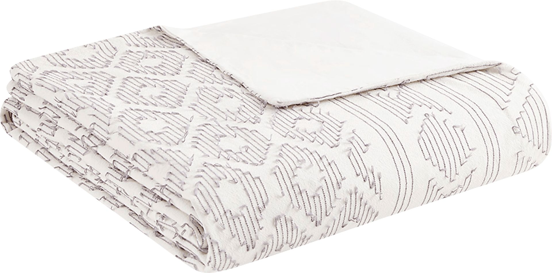 Treves White Gray 5 Pc Full/Queen Duvet Set - Image 5
