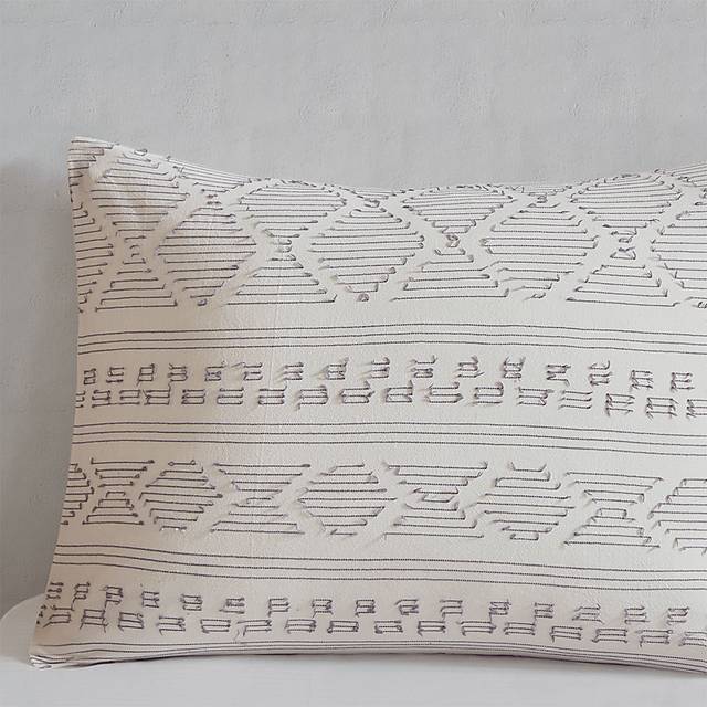 Treves White Gray 5 Pc Full/Queen Duvet Set - Thumbnail - Image 8