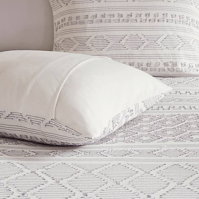 Treves White Gray 5 Pc Full/Queen Duvet Set - Thumbnail - Image 9