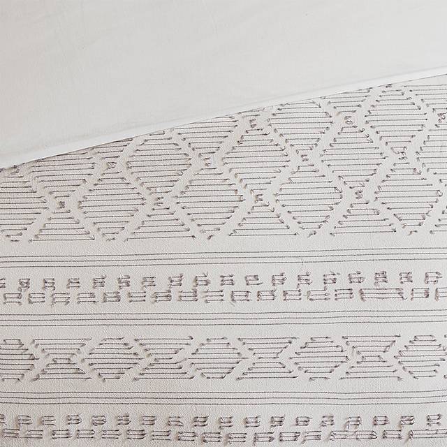 Treves White Gray 5 Pc Full/Queen Duvet Set - Thumbnail - Image 10