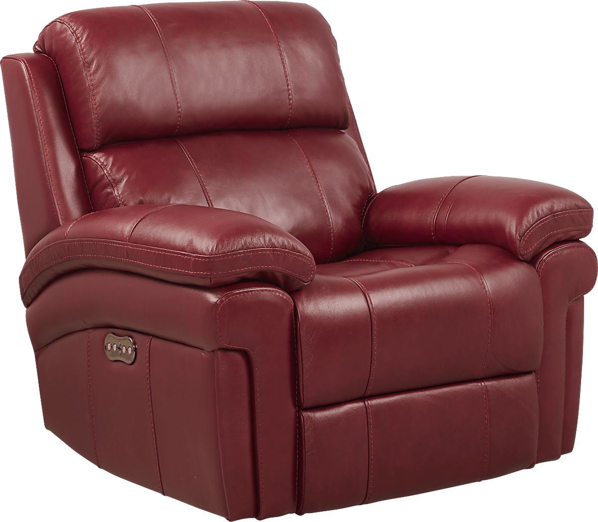 Trevino Burgundy Red Leather Power Recliner Rooms to Go