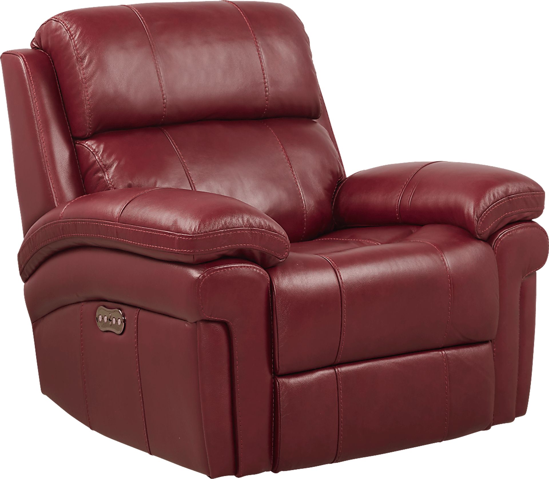 Trevino Burgundy Leather 3 Pc Living Room with Reclining Sofa - Image 5