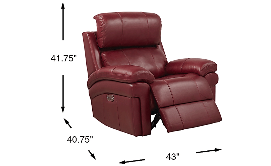 Trevino Burgundy Leather Dual Power Recliner