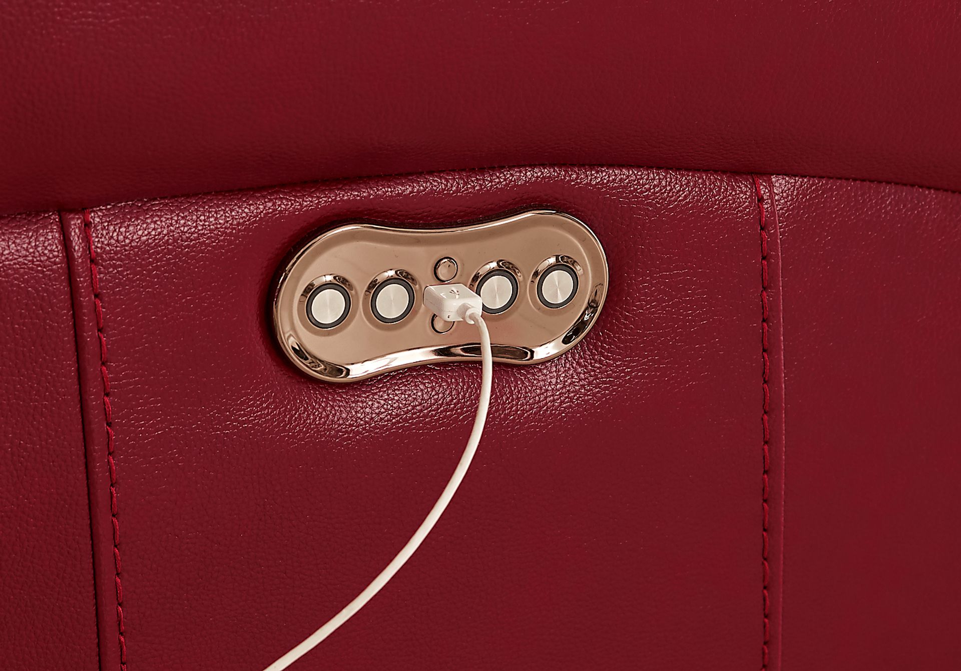 Trevino Burgundy Leather Dual Power Reclining Console Loveseat - Image 4