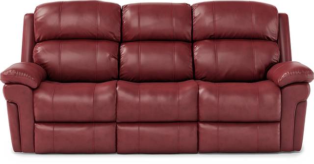 Trevino Burgundy Leather Dual Power Reclining Sofa - Thumbnail - Image 2