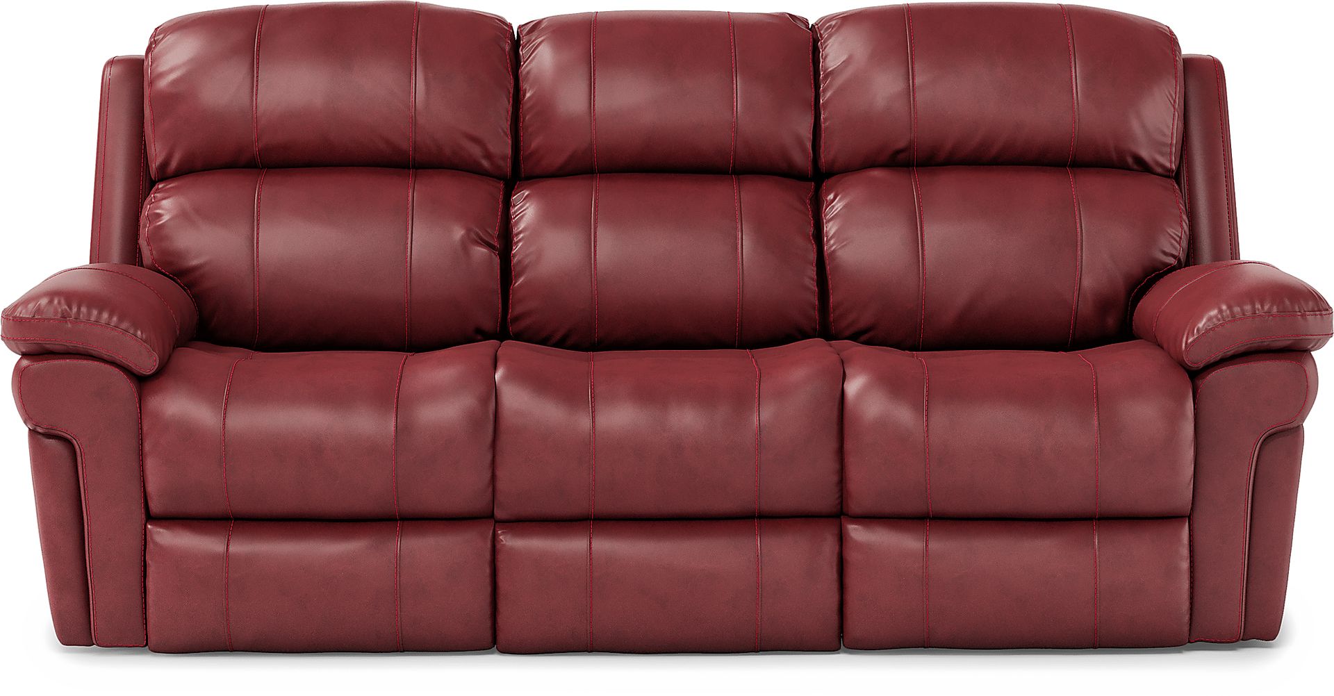 Trevino Burgundy Leather Dual Power Reclining Sofa - Image 2