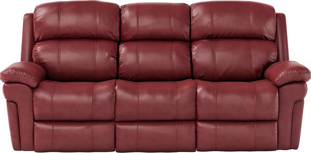 Trevino Burgundy Leather Dual Power Reclining Sofa - Thumbnail - Image 1