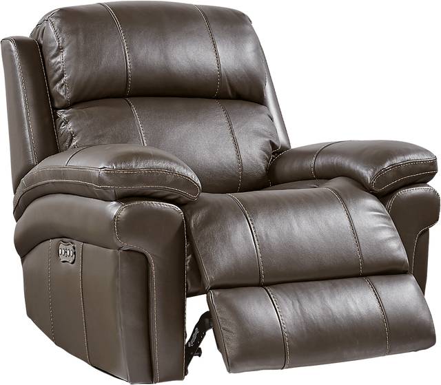 Trevino Chocolate Leather Dual Power Recliner - Thumbnail - Image 2