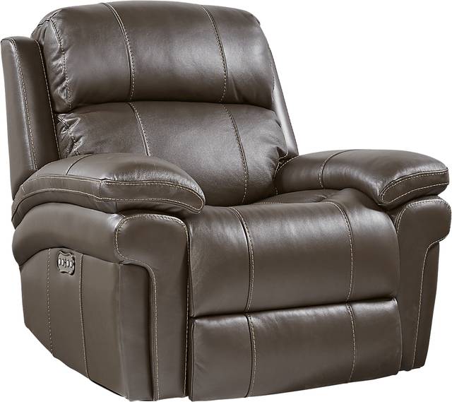 Trevino Chocolate Leather Dual Power Recliner - Thumbnail - Image 1