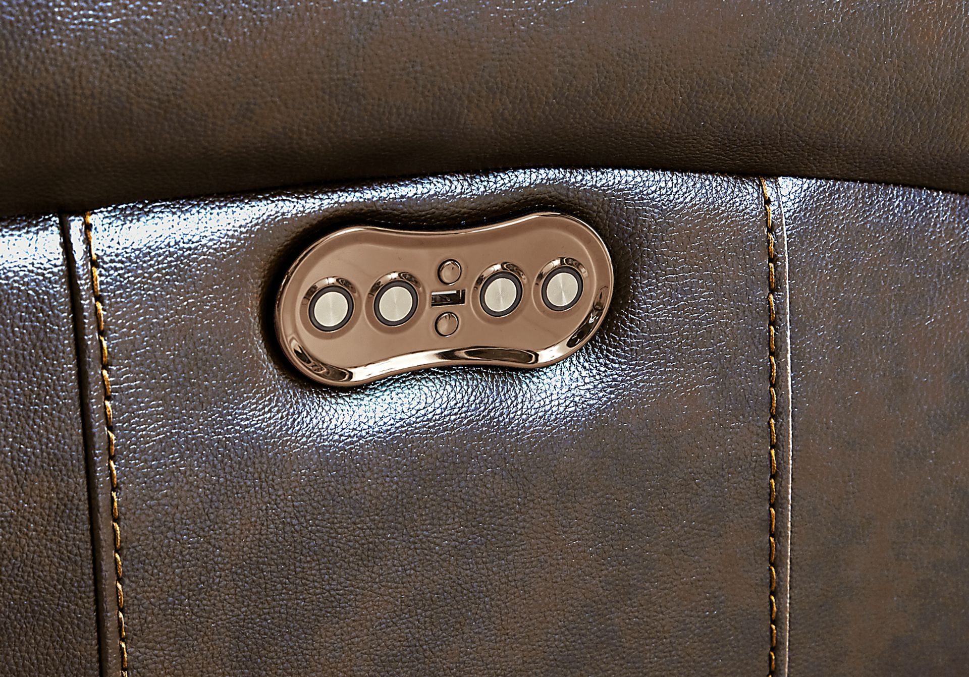 Trevino Chocolate Leather Dual Power Reclining Sofa - Image 3