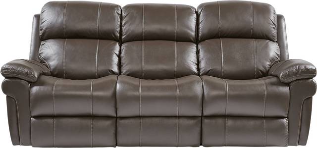 Trevino Chocolate Leather Reclining Sofa - Thumbnail - Image 1