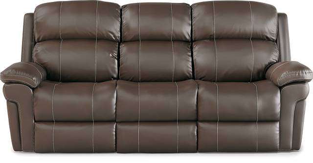 Trevino Chocolate Leather Reclining Sofa - Thumbnail - Image 2