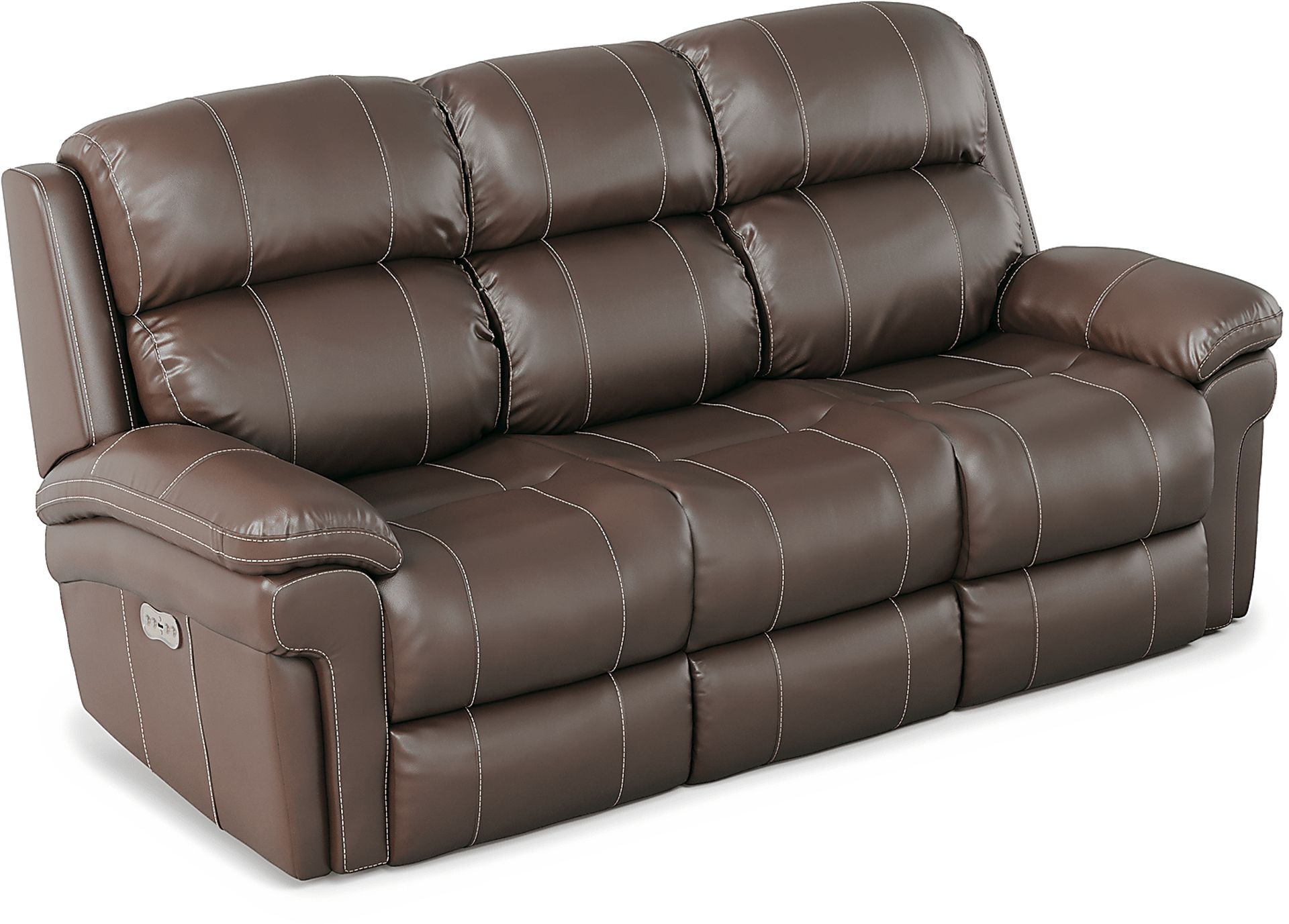Trevino Chocolate Leather Reclining Sofa - Image 3