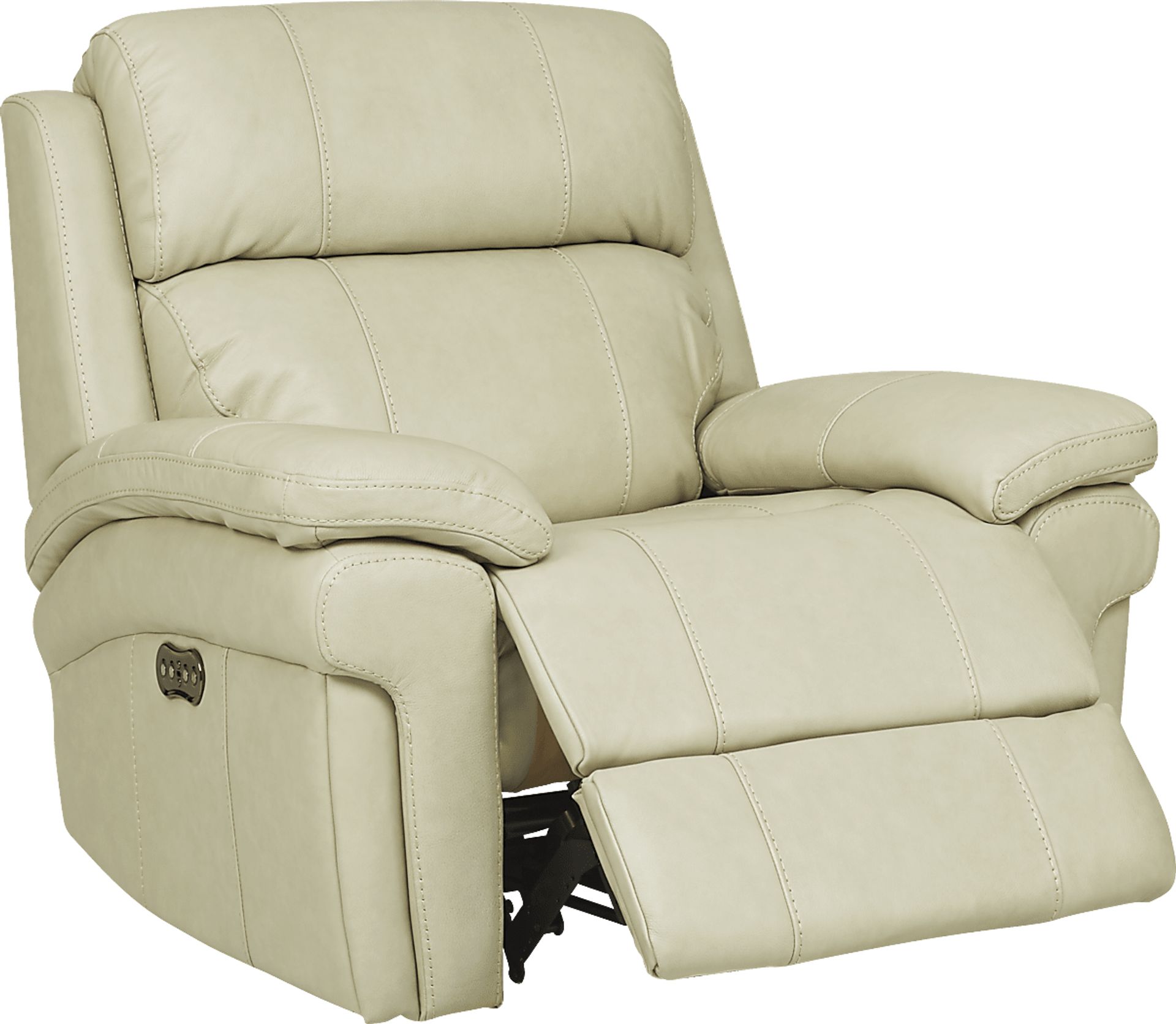 Trevino Cream Leather Dual Power Recliner - Image 2