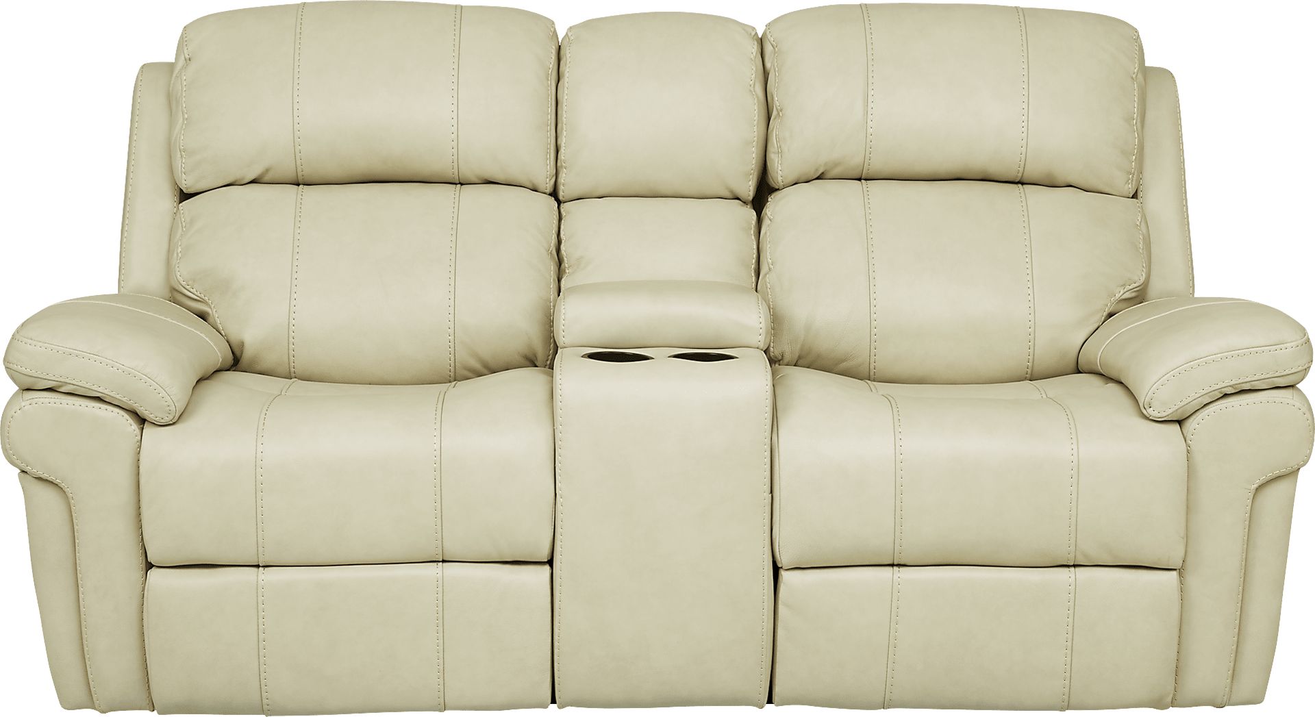 Relax Form LEATHERTEX TREVISO ① Trevino Cream Beige Leather Power Reclining Loveseat | Rooms