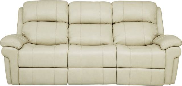 Trevino Cream Leather Dual Power Reclining Sofa - Thumbnail - Image 2