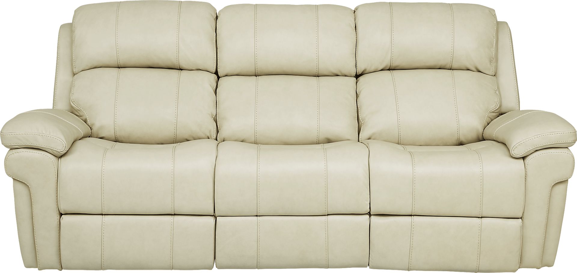 Trevino Cream Leather Dual Power Reclining Sofa - Image 2