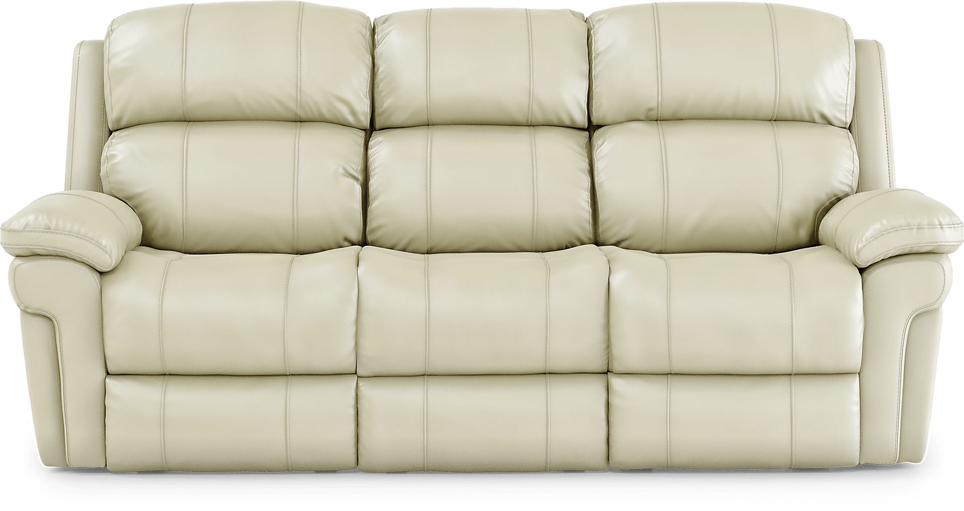 Trevino Cream Leather Reclining Sofa - Image 1